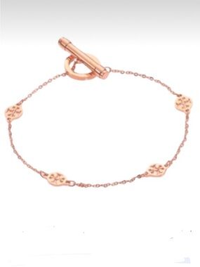 Tory Burch Logo Toggle Short bracelet in Rose Gold